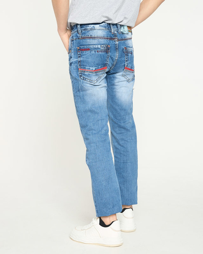 Pánske modré džínsy s rovnými nohavicami - Oblečenie