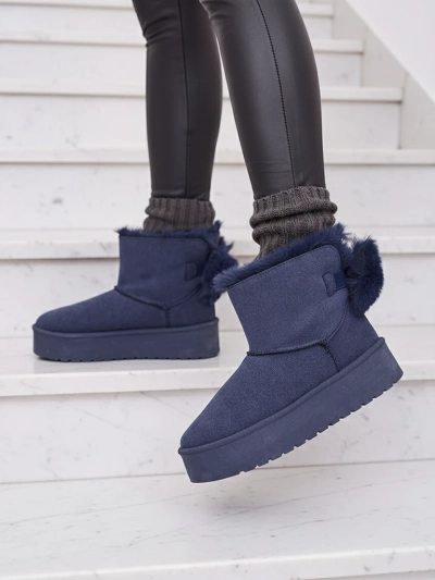 Royalfashion Dámske čižmy a'la snow boots v čiernej farbe Goroggo