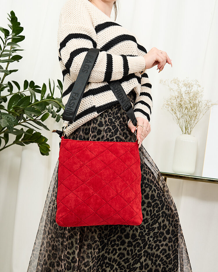 Royalfashion Červená prešívaná dámska kabelka z ekokože