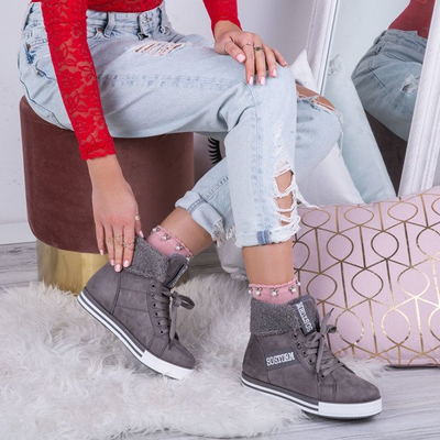 Szare buty sportowe Charlee - Obuwie