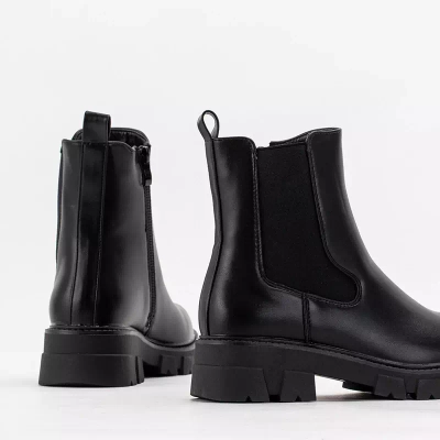 OUTLET Čierne zateplené dámske čižmy Junote - Obuv