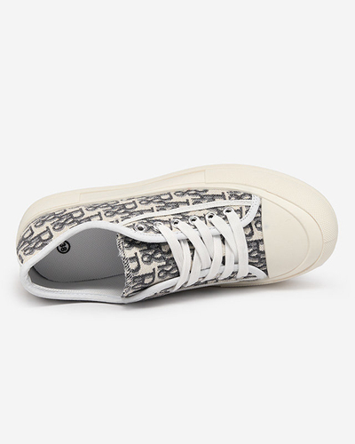 Vzorované dámske tenisky na platforme v bielej farbe Berika - Obuv