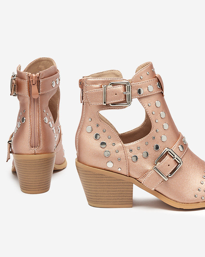 Ružovo-zlaté členkové čižmy s tričkami Farrcy- Footwear