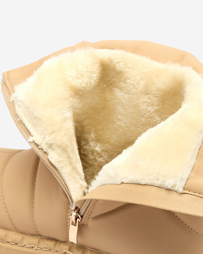 Royalfashion Camel dámske čižmy a'la snow boots Oterika