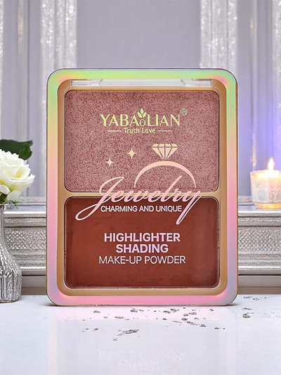 Rozjasňovač a bronzer v kompaktnom púdri pre tvár