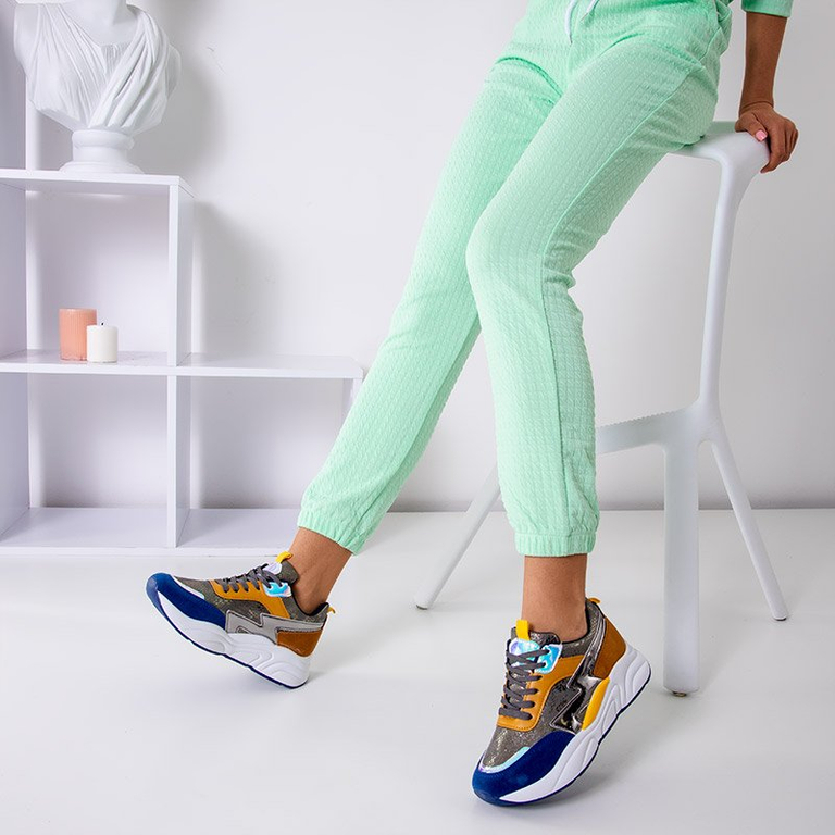 Šedá dámska športová obuv s farebnými vložkami Masze - Obuv