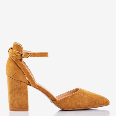 OUTLET Hnedá, lodičky vyrezané na vyššom stĺpiku Party Time - obuv