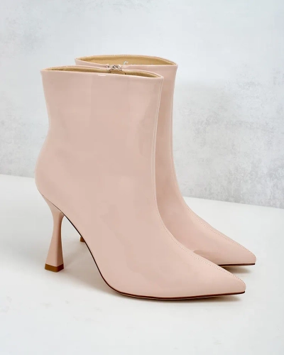 Royalfashion Loori lakované dámske čižmy na podpätku