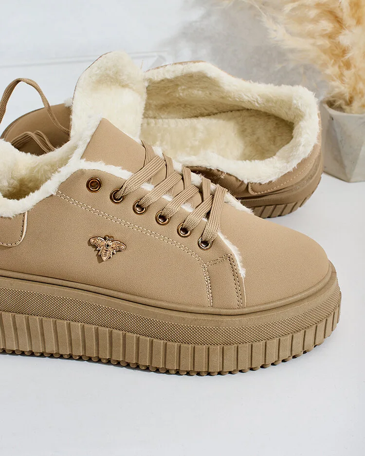 Royalfashion Zateplené dámske tenisky s kožušinou Noxu