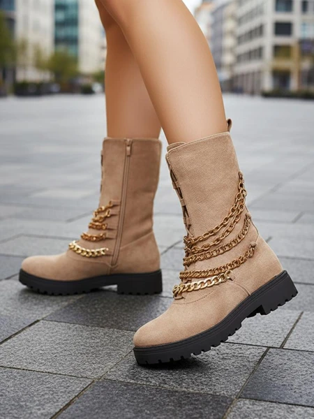 Royalfashion Dámske čižmy bagger vo svetlohnedej farbe Goserre