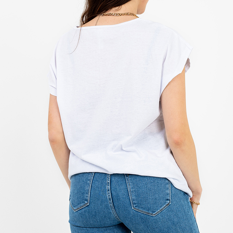 Dámske bavlnené tričko s potlačou bieleho zlata - oblečenie