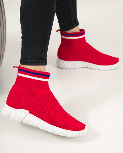 OUTLET Červené dámske vysoko členkové športové topánky značky Deloni - Footwear