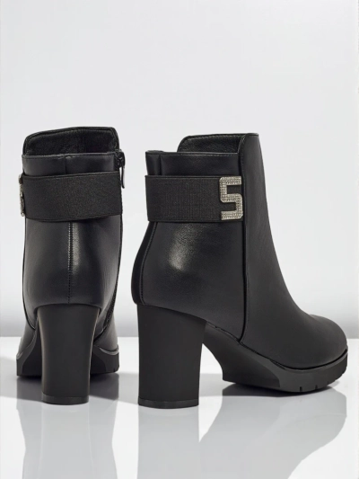 Ženski gležnarji iz eko usnja s peto Tavor