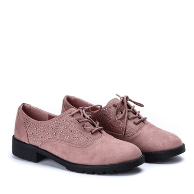 Różowe półbuty z cyrkoniami Ashllea - Obuwie