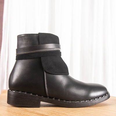 Čierne ploché členkové topánky Oklahoma - Obuv