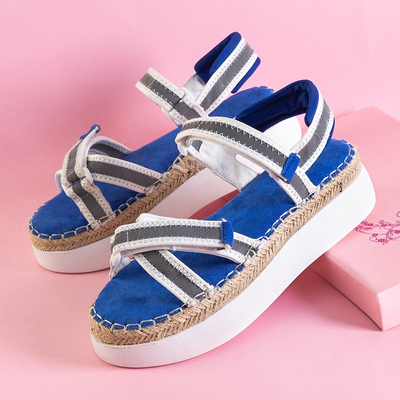 OUTLET Dámske kobaltové sandále s reflexnými vložkami Kollin - Footwear