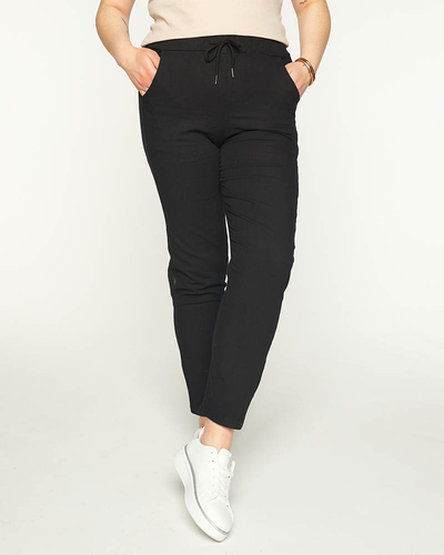 Čierne dámske pohodlné nohavice PLUS SIZE - Oblečenie