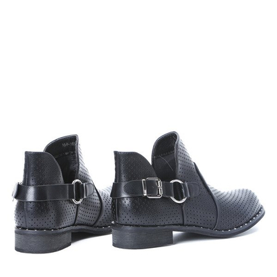 Czarne sztyblety ażurowe Ellis - Obuwie