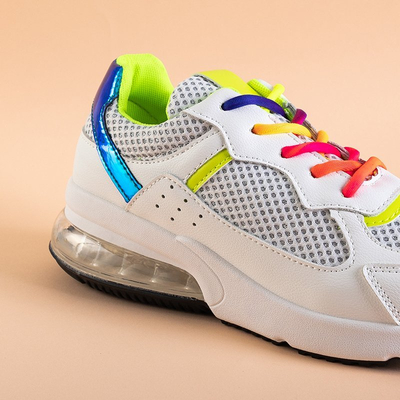 OUTLET Dámska biela športová obuv s modrými vložkami Nelini - Obuv