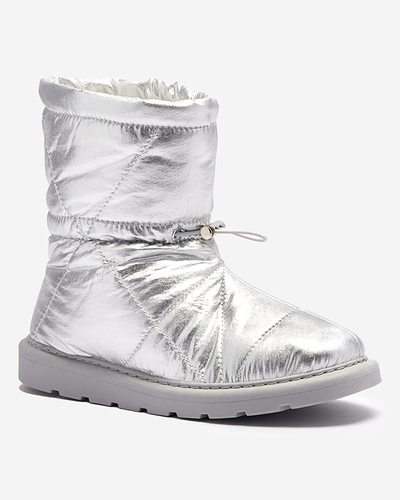 Strieborné dámske zateplené topánky a'la snow boots Kaliolen - Obuv