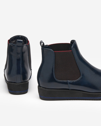 Tmavomodré dámske klinové topánky Stasia - Obuv