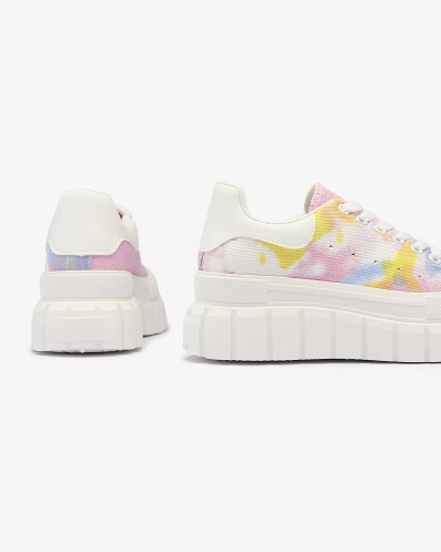 Ružovo-biele dámske tenisky s potlačou Lonoll- Footwear