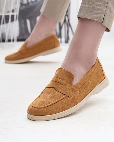 Dámske mokasíny z eko-semišu v ťavej farbe Daffer- Obuv
