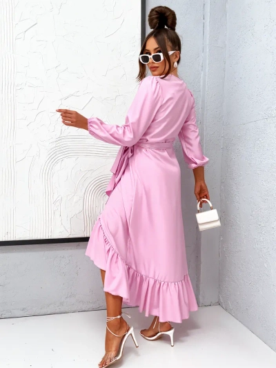 Royalfashion Zviazané midi šaty pre ženy s volánmi