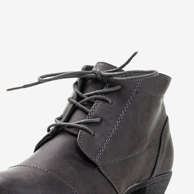 Dámské krajkové kotníkové boty s nízkým podpatkem Liboa - Obuv