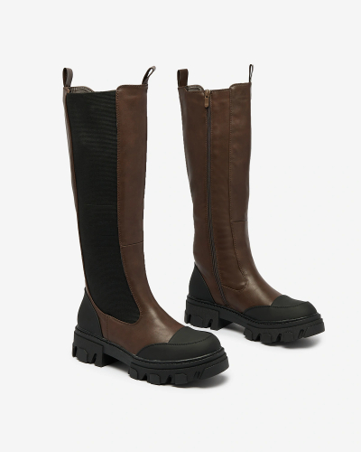 Royalfashion Tmavohnedé dámske čižmy Blyss