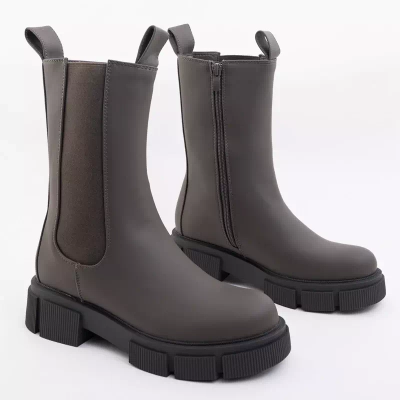 VÝSTUP Zelené matné čižmy Opiu-Footwear
