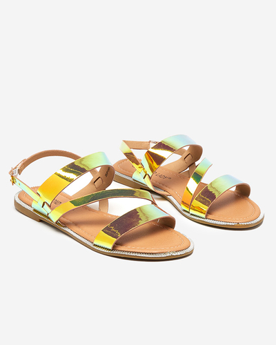 Zlaté dámske holografické sandále Ajazz- Footwear