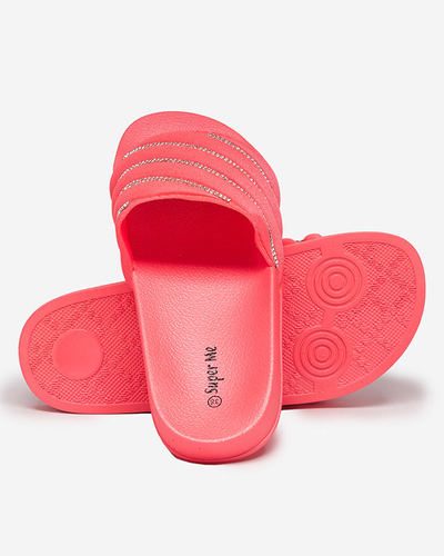 OUTLET Koralové dámske šľapky so zirkónmi Mytaris - Obuv