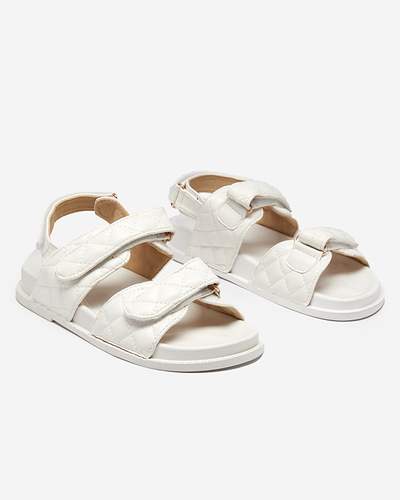 OUTLET Biele dámske sandále na suchý zips Korine - Obuv