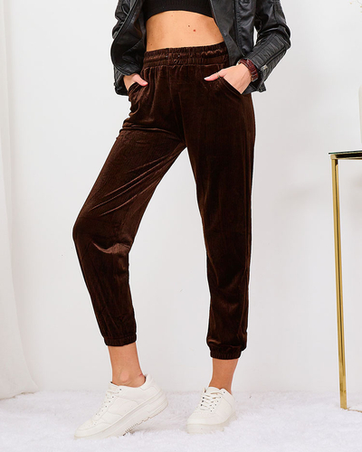 Royalfashion Šedé dámske manšestrové tepláky