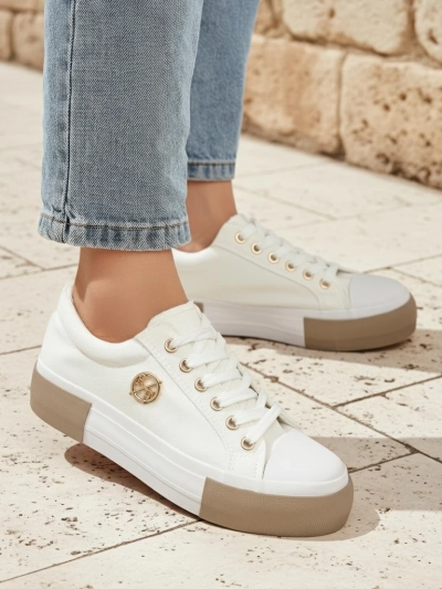 Dámske biele tenisky Aurelio Canvas