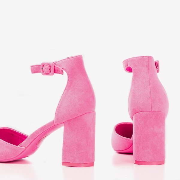 Neonové růžové dámské sandály na vyšší sloupek Raviola - Obuv 1