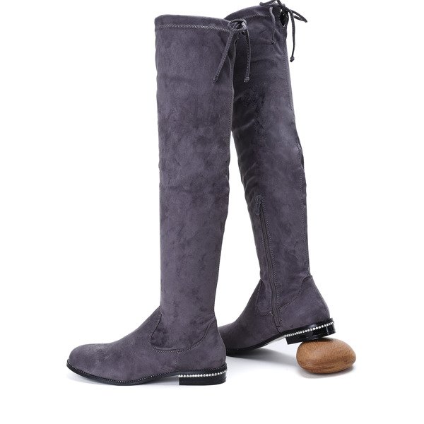 Szare kozaki Best Of Me - Obuwie