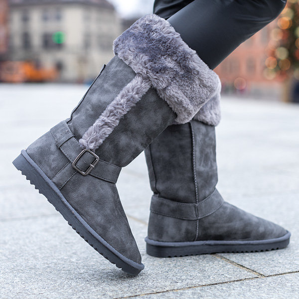 Šedé snehule do polovice lýtok Obessi - Obuv