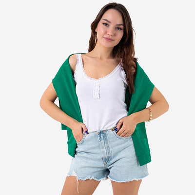 Biele dámske tričko s čipkovanými ramienkami - Oblečenie