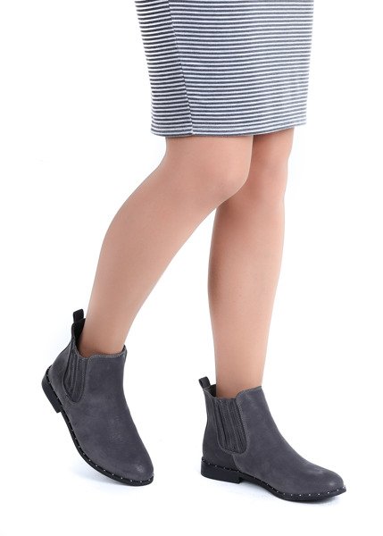 Klasyczne sztyblety w kolorze szarym Audria- Obuwie