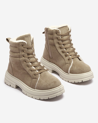 Dámske zateplené traperky hnedej farby Tivica - Obuv