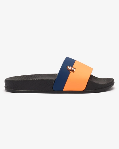 Royalfashion Oranžovo-modré dámske gumené šľapky Lierigs