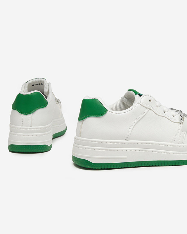 OUTLET Bielo - zelená dámska športová obuv s retiazkou Nevito - Obuv