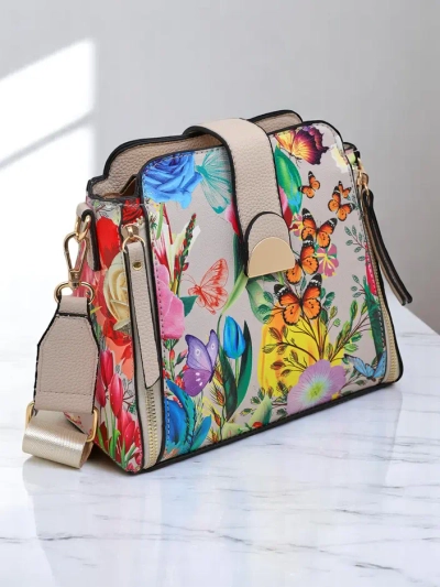 Royalfashion Malá kvetinová dámska kabelka vyrobená z ekologickej kože