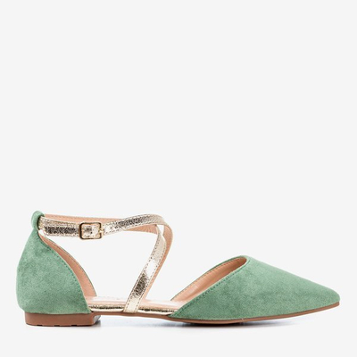 Zelené dámske ploché baleríny Vosia - Obuv