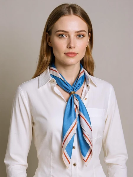 Apollonia - Modri ženski poliestrski šal 69x66 cm