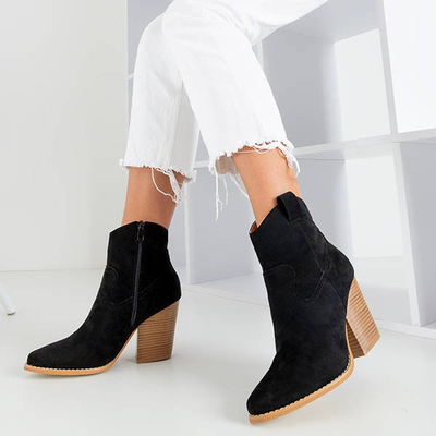 Čierne dámske čižmy a'la kovbojské topánky Vitella - Obuv