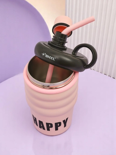Royalfashion Termo hrnček s náustkom Happy Cup