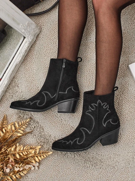 Ženski gležnarji v stilu kavbojk Velvet Ash – s peto